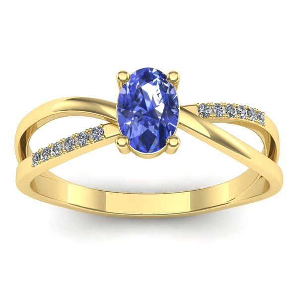 Inel logodna cu tanzanit oval