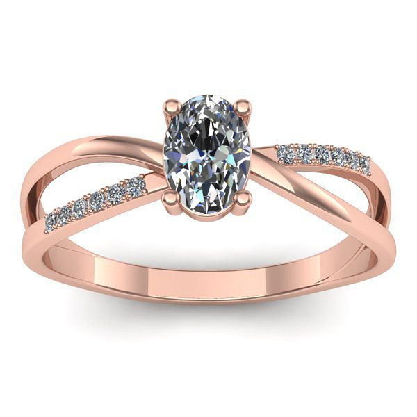 Inel de logodna cu diamant natural oval