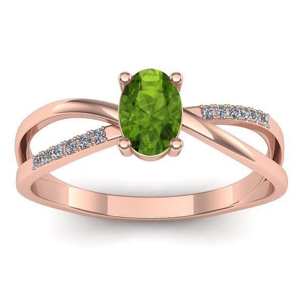 Inel cu peridot oval