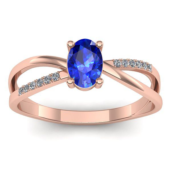 Inel logodna cu safir oval