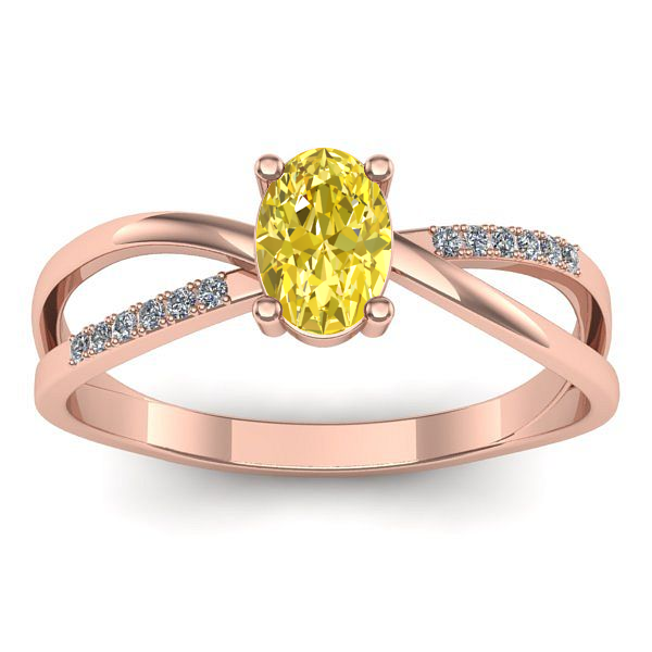 Inel logodna cu safir galben oval