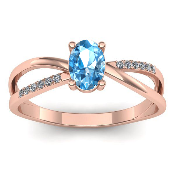 Inel de logodna cu topaz blue oval