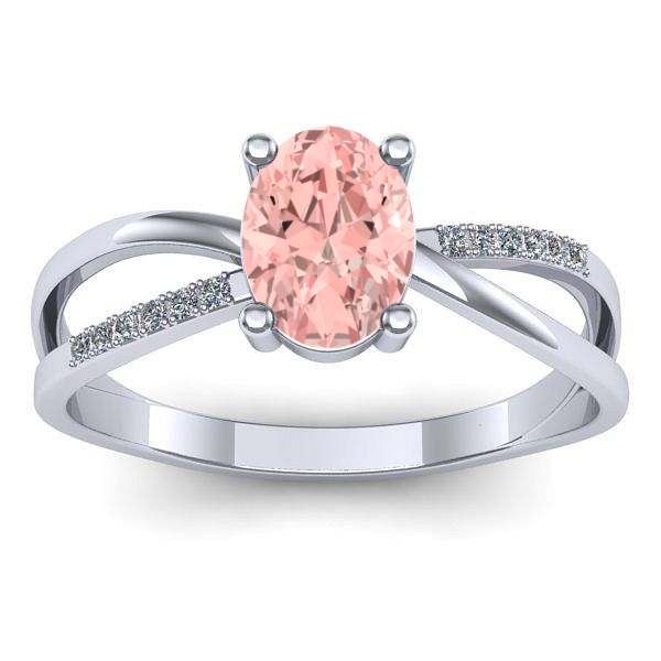 Inel cu diamant de laborator roz oval