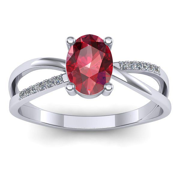 Inel logodna cu rubin oval