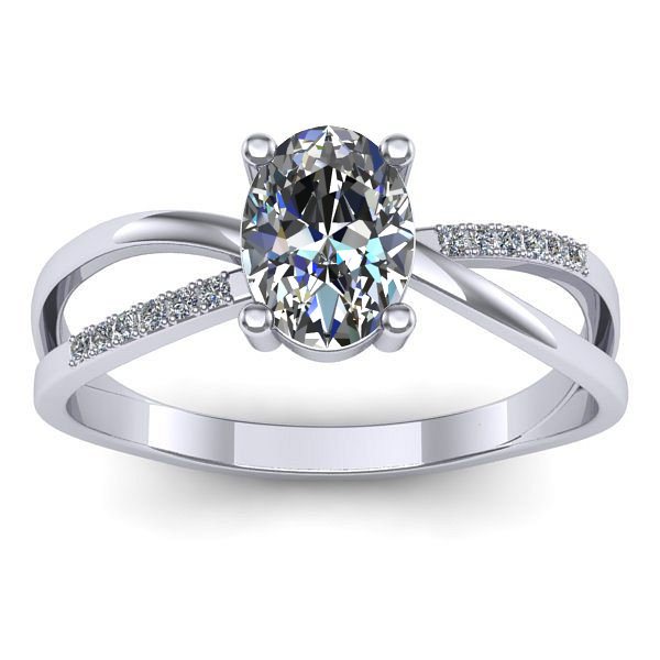 Inel logodna cu diamant de laborator oval