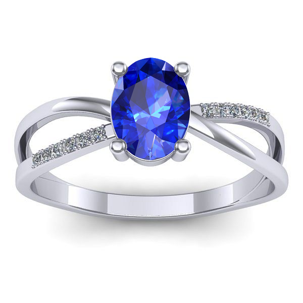 Inel logodna cu safir oval
