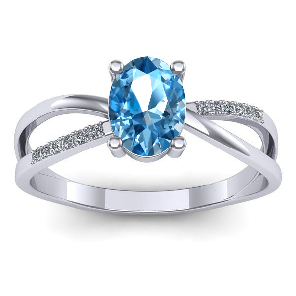 Inel logodna cu topaz blue oval