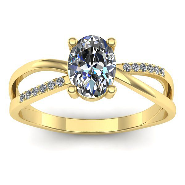 Inel de logodna cu diamant natural oval