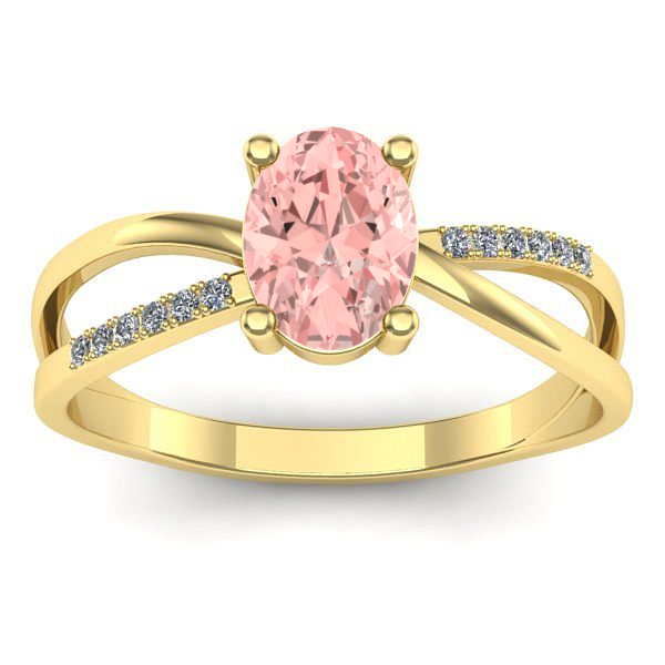 Inel cu diamant de laborator roz oval