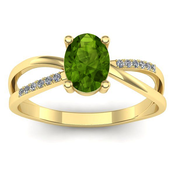 Inel de logodna cu peridot oval