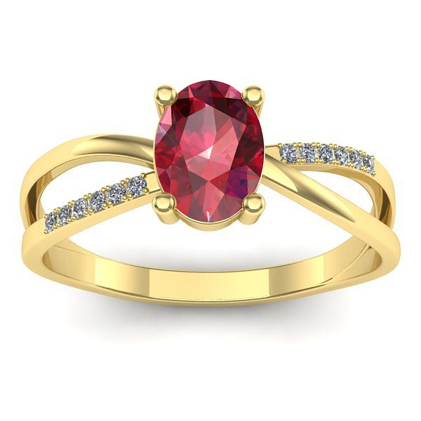Inel cu rubin oval