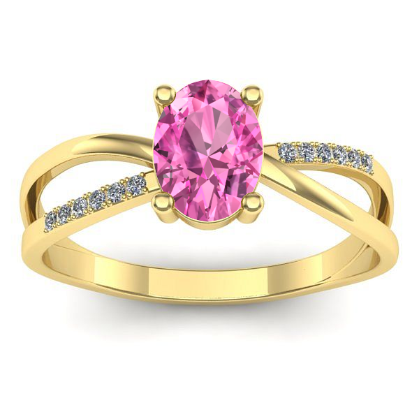 Inel cu safir roz oval