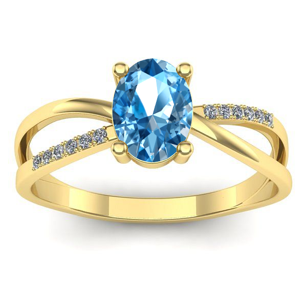 Inel de logodna cu topaz blue oval