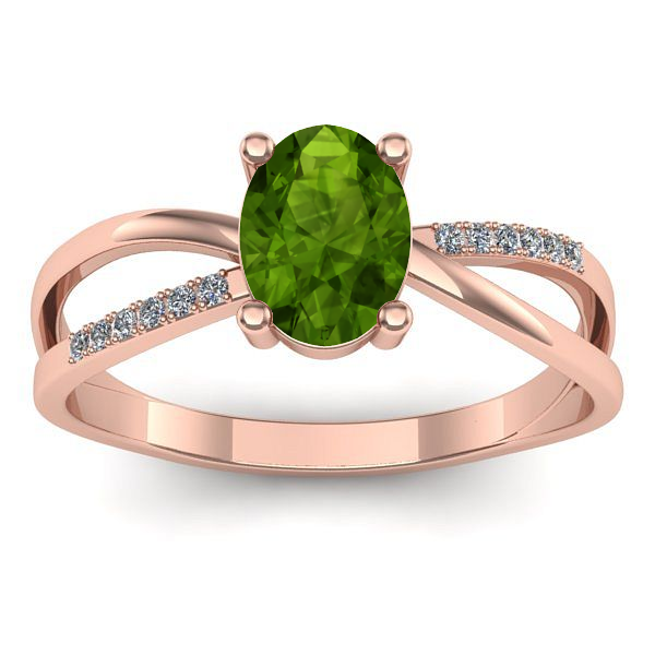 Inel cu peridot oval
