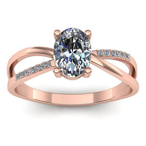 Inel logodna cu safir alb oval