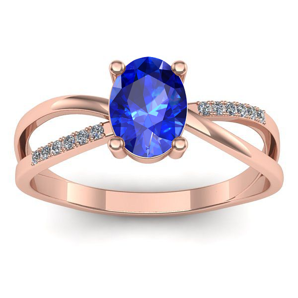 Inel de logodna cu safir oval
