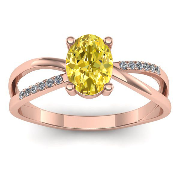 Inel logodna cu safir galben oval