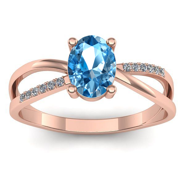 Inel cu topaz blue oval