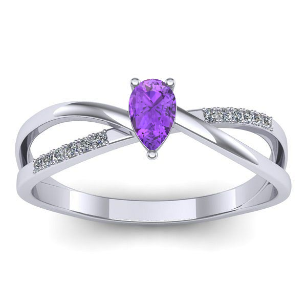 Inel logodna cu ametist lacrima