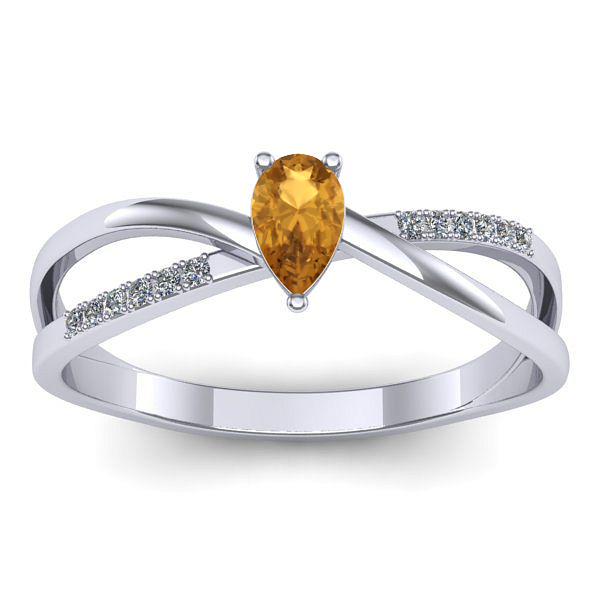 Inel logodna cu citrin lacrima