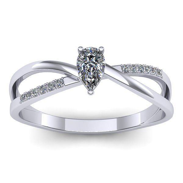 Inel de logodna cu diamant natural pear