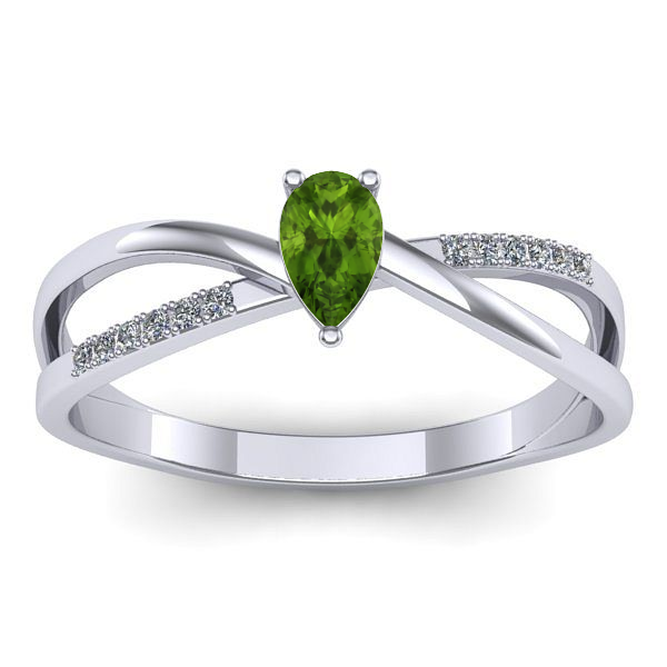 Inel cu peridot lacrima
