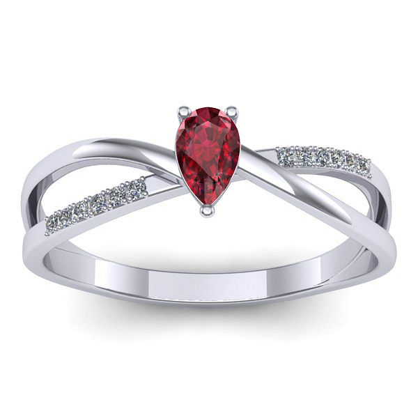 Inel de logodna cu rubin lacrima