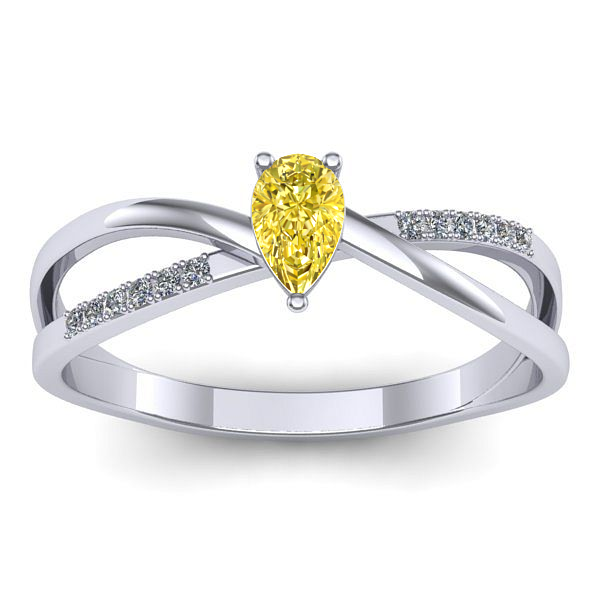 Inel cu safir galben lacrima