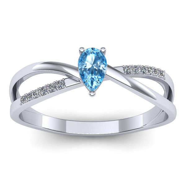 Inel cu topaz blue lacrima