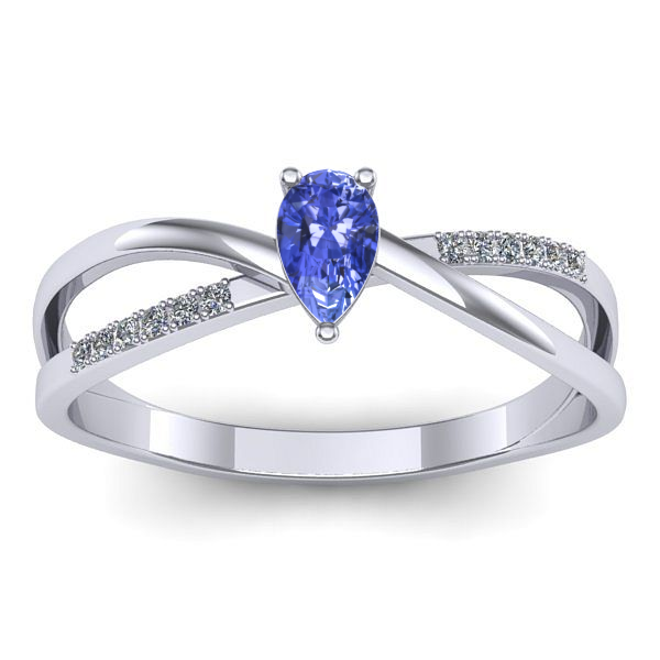 Inel de logodna cu tanzanit lacrima
