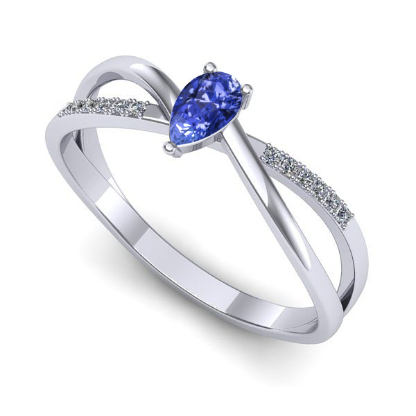 Inel din aur alb cu tanzanit