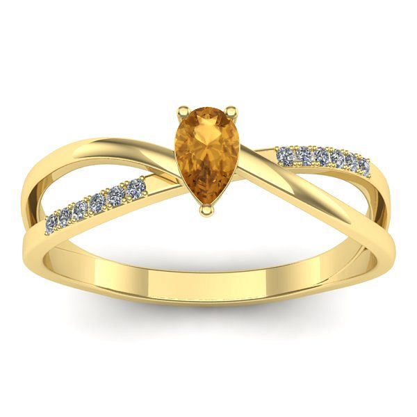 Inel logodna cu citrin lacrima