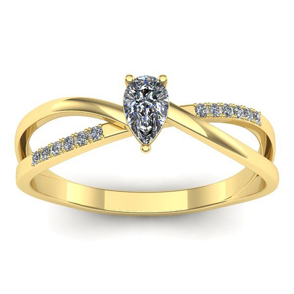 Inel de logodna cu diamant natural pear