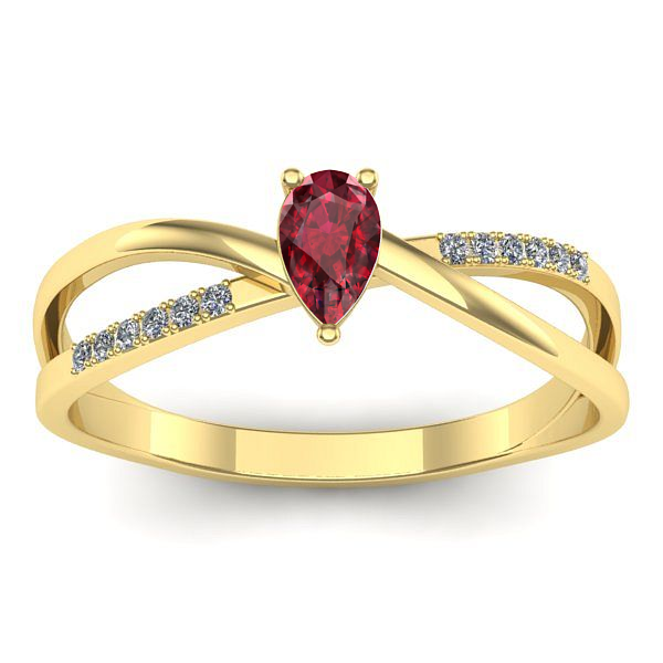 Inel cu rubin lacrima