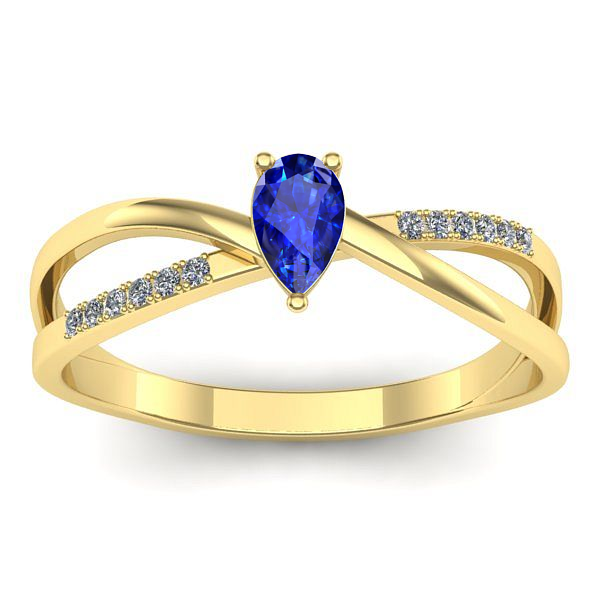 Inel cu safir lacrima