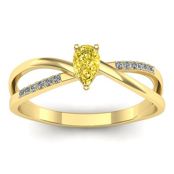 Inel cu safir galben lacrima