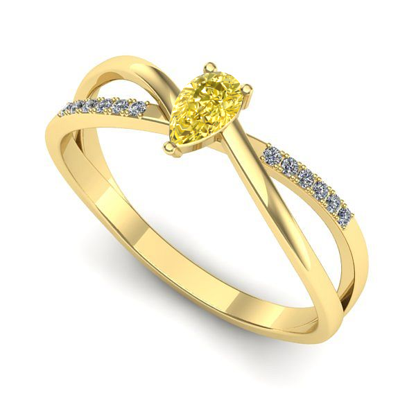 Inel din aur galben cu safir galben