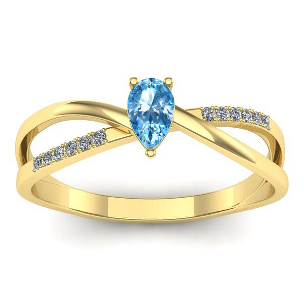 Inel logodna cu topaz blue lacrima