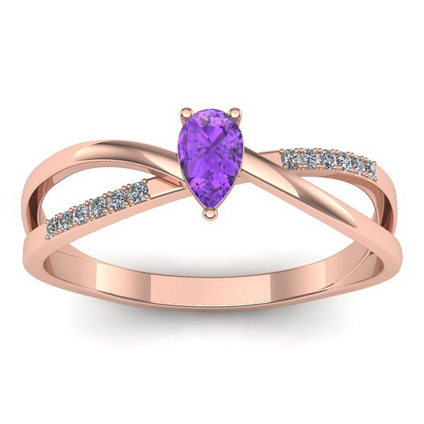 Inel logodna cu ametist lacrima
