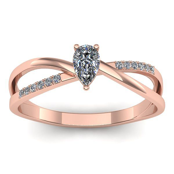 Inel de logodna cu diamant natural pear