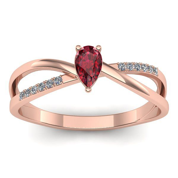 Inel de logodna cu rubin lacrima