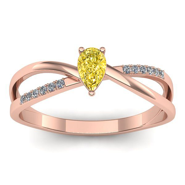 Inel de logodna cu safir galben lacrima