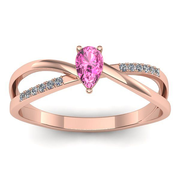 Inel de logodna cu safir roz lacrima