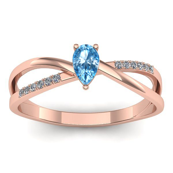 Inel cu topaz blue lacrima