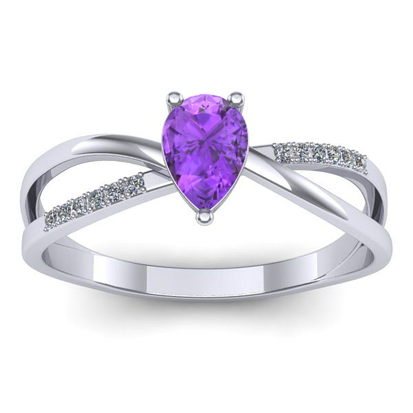 Inel logodna cu ametist lacrima