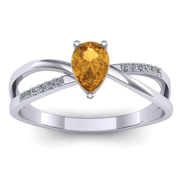 Inel cu citrin lacrima