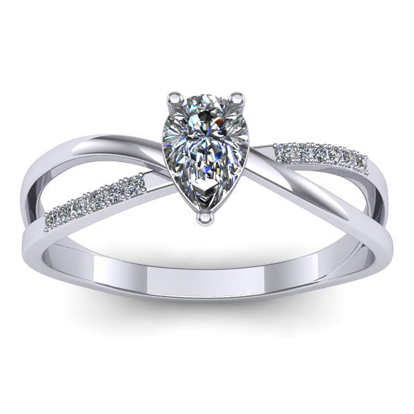 Inel de logodna cu diamant natural pear