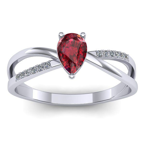 Inel de logodna cu rubin lacrima