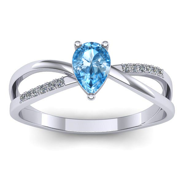 Inel cu topaz blue lacrima