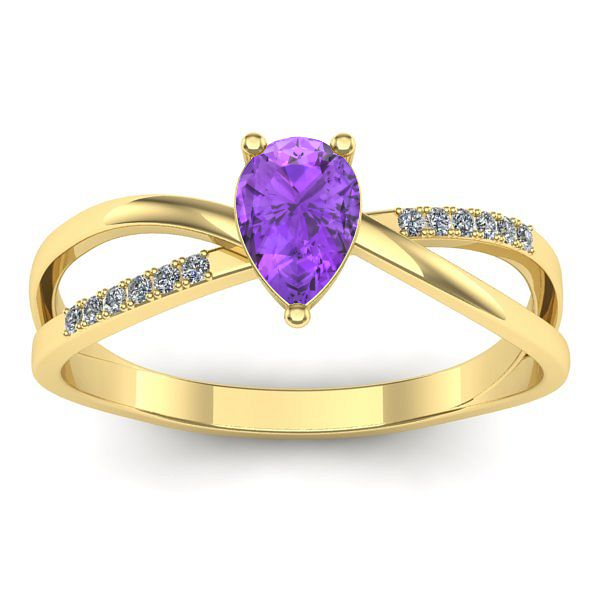 Inel cu ametist lacrima